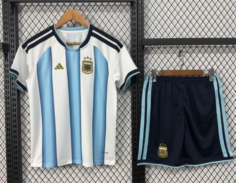 Kids Argentina 2026 World Cup Home Soccer Jersey And Shorts
