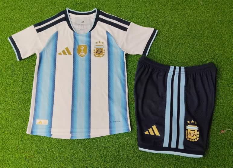 Kids Argentina 2026 World Cup Home Soccer Jersey And Shorts (Player)