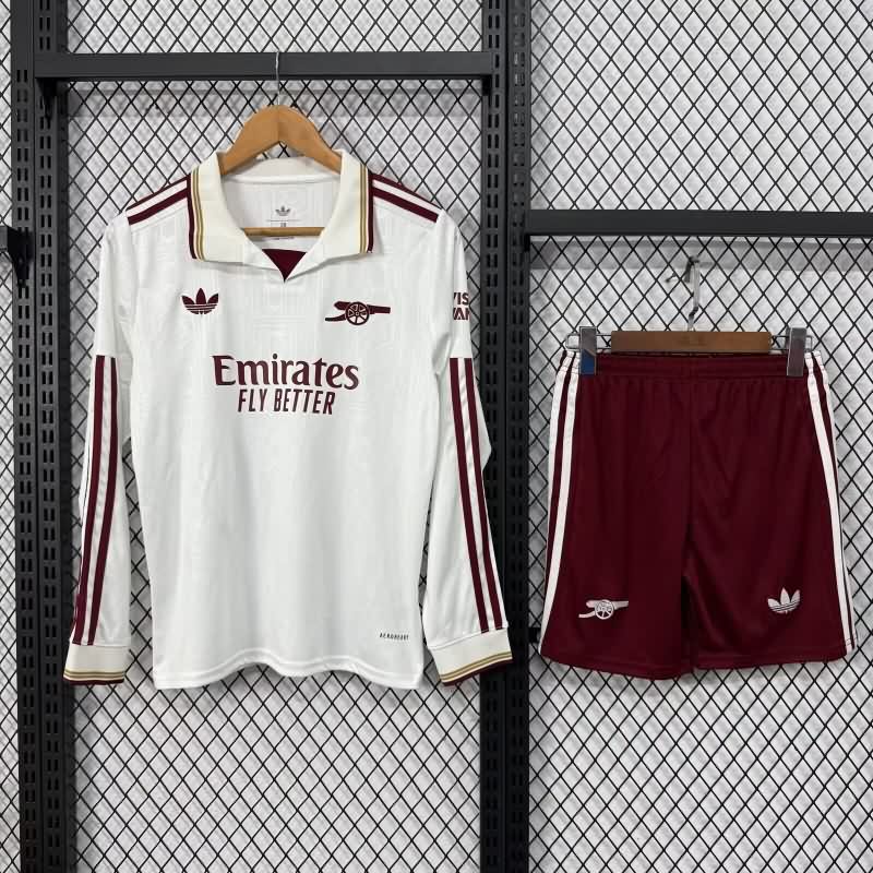 Kids Arsenal 25/26 Third Long Sleeve Soccer Jersey And Shorts