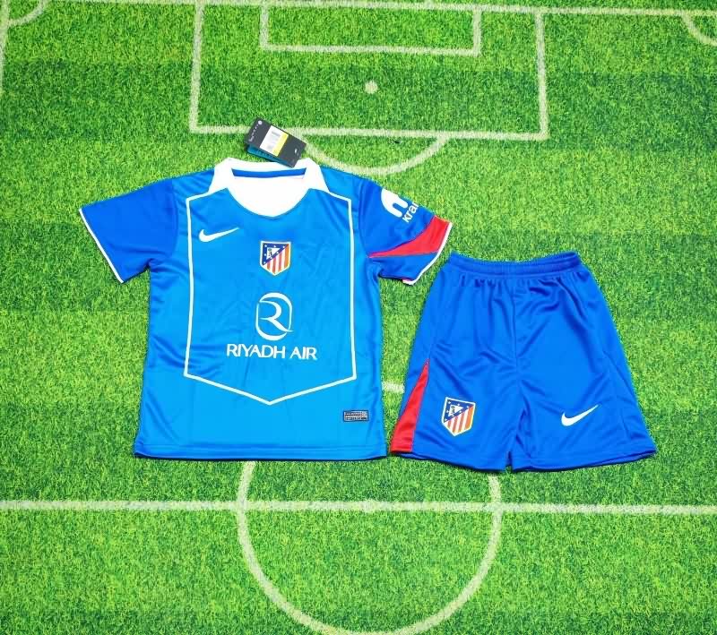 Kids Atletico Madrid 25/26 Third Soccer Jersey And Shorts