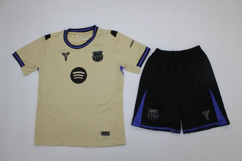 Kids Barcelona 25/26 Away Soccer Jersey And Shorts
