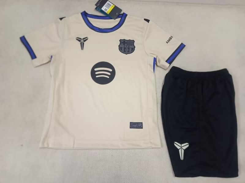 Kids Barcelona 25/26 Away Soccer Jersey And Shorts Leaked
