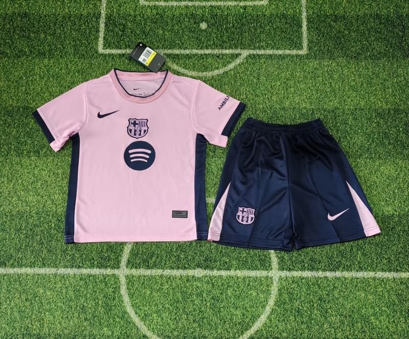Kids Barcelona 25/26 Pink Soccer Jersey And Shorts Kids Barcelona 25/26 Pink Soccer Jersey And Shorts