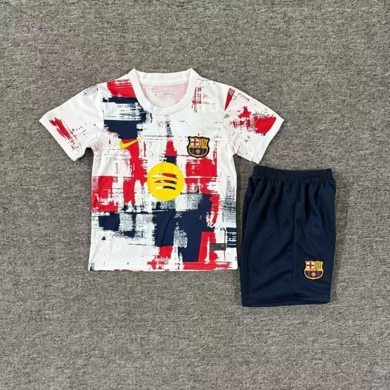 Kids Barcelona 25/26 Special Soccer Jersey And Shorts 07