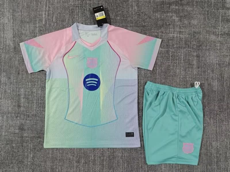 Kids Barcelona 25/26 Training Soccer Jersey And Shorts Kids Barcelona 25/26 Training Soccer Jersey And Shorts
