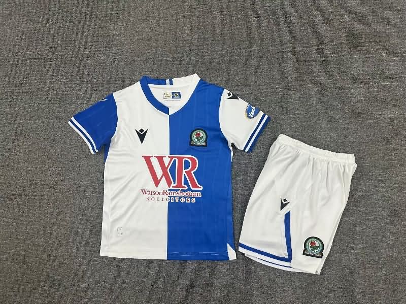 Kids Blackburn 25/26 Home Soccer Jersey And Shorts Kids Blackburn 25/26 Home Soccer Jersey And Shorts
