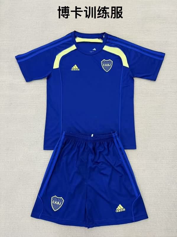 Kids Boca Juniors 25/26 Training Soccer Jersey And Shorts