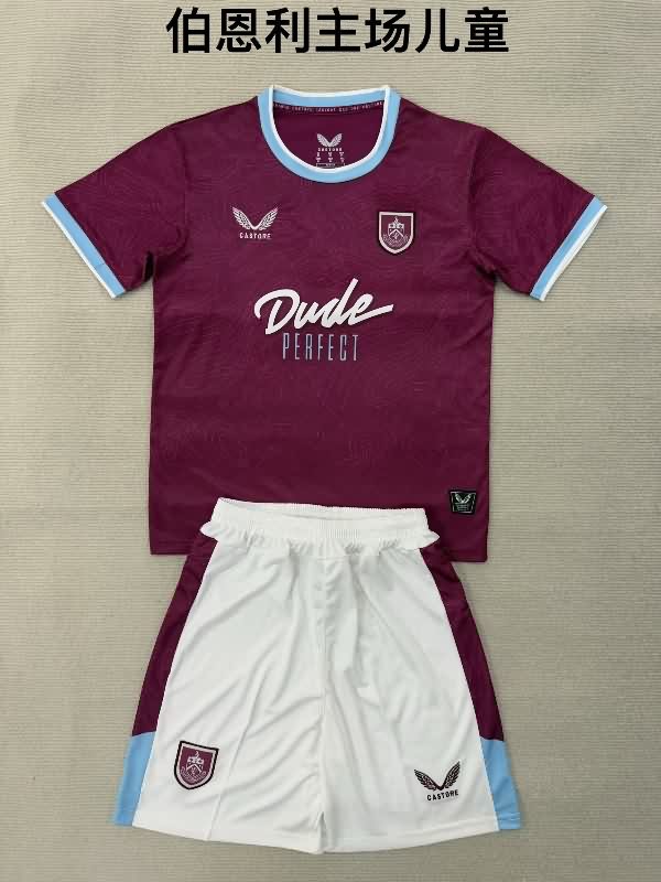 Kids Burnley 25/26 Home Soccer Jersey And Shorts