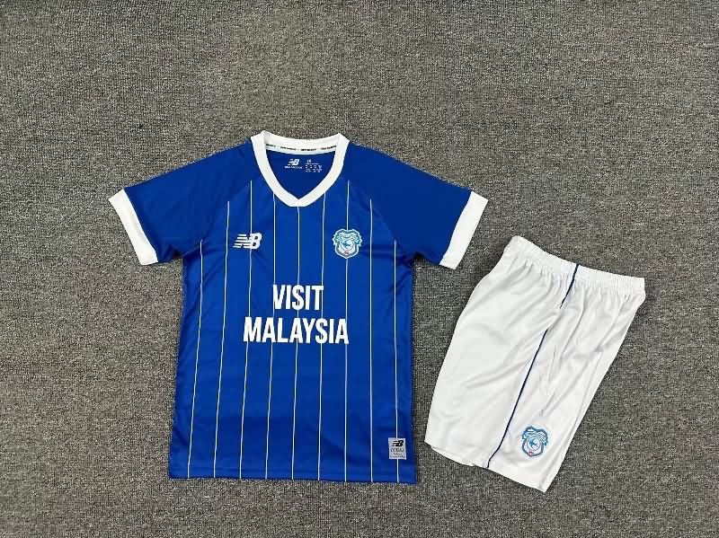 Kids Cardiff City 25/26 Home Soccer Jersey And Shorts Kids Cardiff City 25/26 Home Soccer Jersey And Shorts