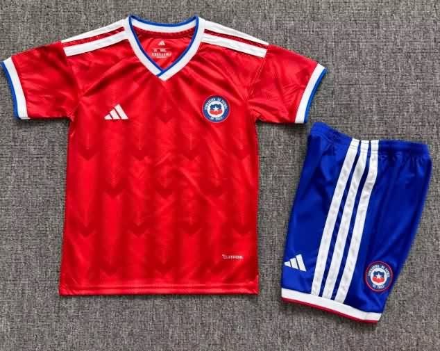 Kids Chile 2026 Home Soccer Jersey And Shorts