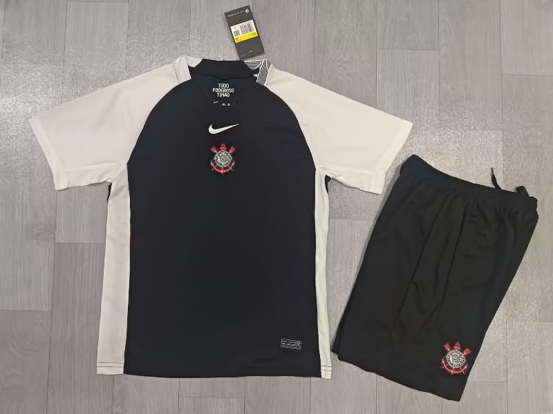 Kids Corinthians 2025 Away Soccer Jersey And Shorts