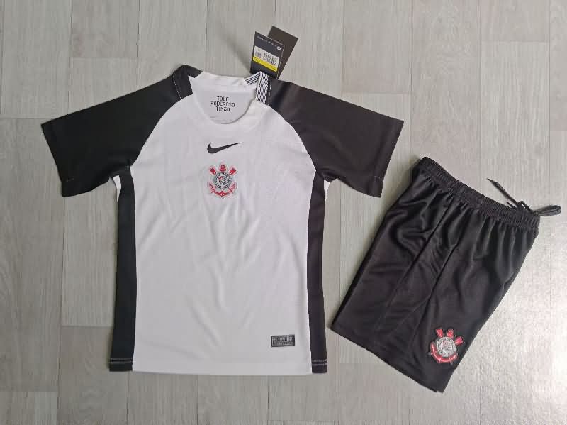 Kids Corinthians 2025 Home Soccer Jersey And Shorts