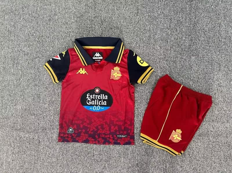 Kids Deportivo La Coruna 25/26 Away Soccer Jersey And Shorts