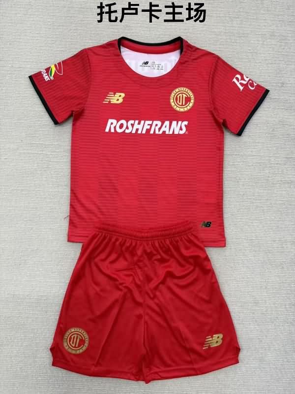 Kids Deportivo Toluca 25/26 Home Soccer Jersey And Shorts