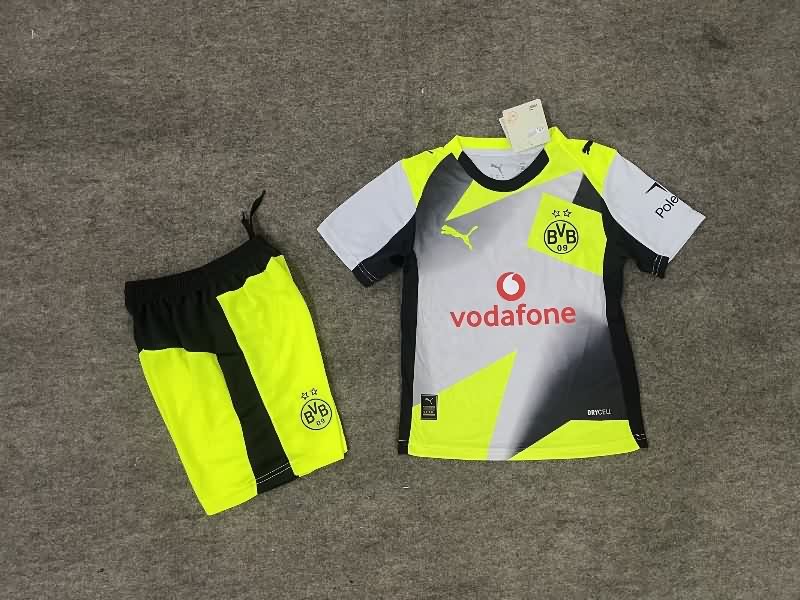 Kids Dortmund 25/26 Away Soccer Jersey And Shorts