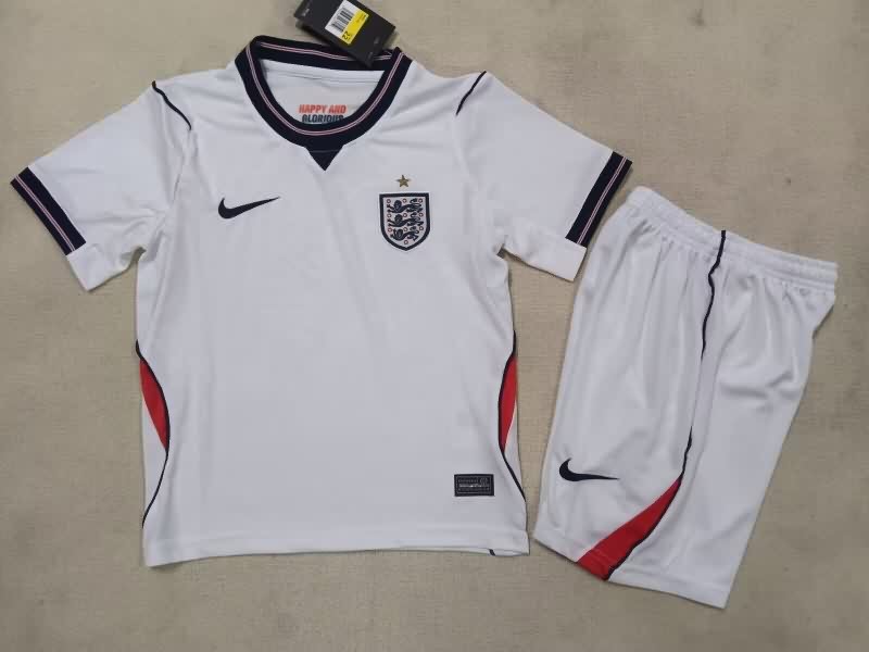 Kids England 2026 Home Soccer Jersey And Shorts