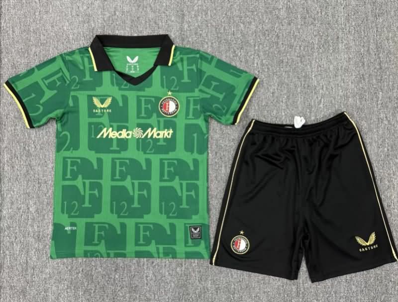 Kids Feyenoord 25/26 Fourth Soccer Jersey And Shorts