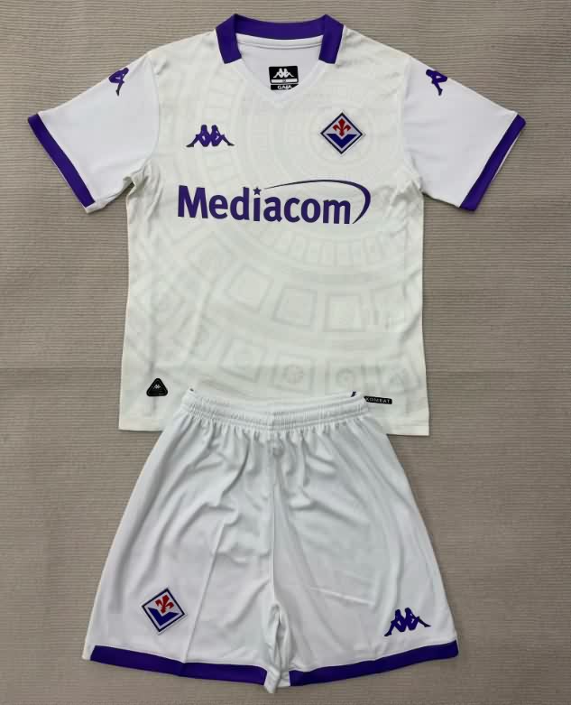 Kids Fiorentina 25/26 Away Soccer Jersey And Shorts
