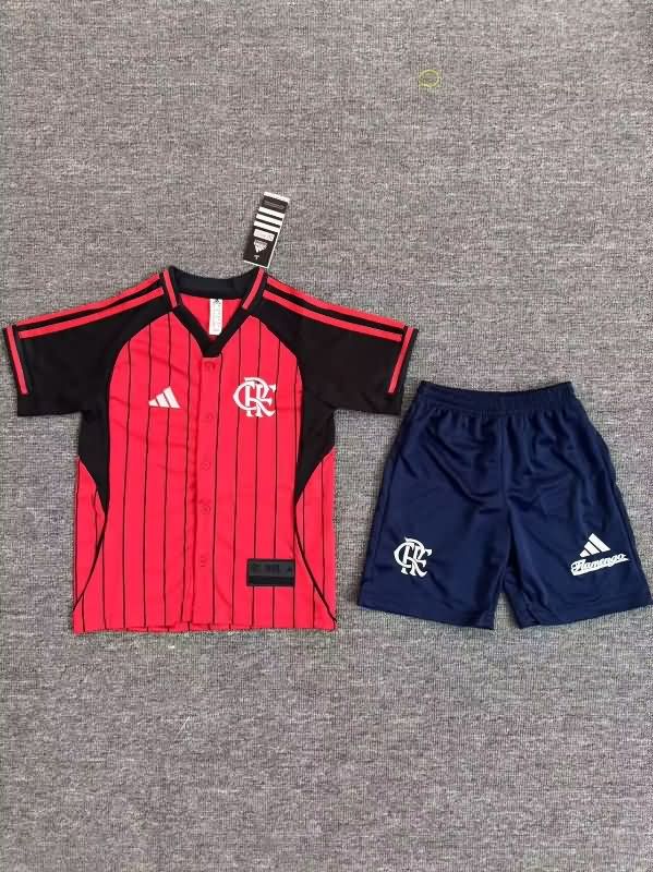 Kids Flamengo 2025 Travel Soccer Jersey And Shorts