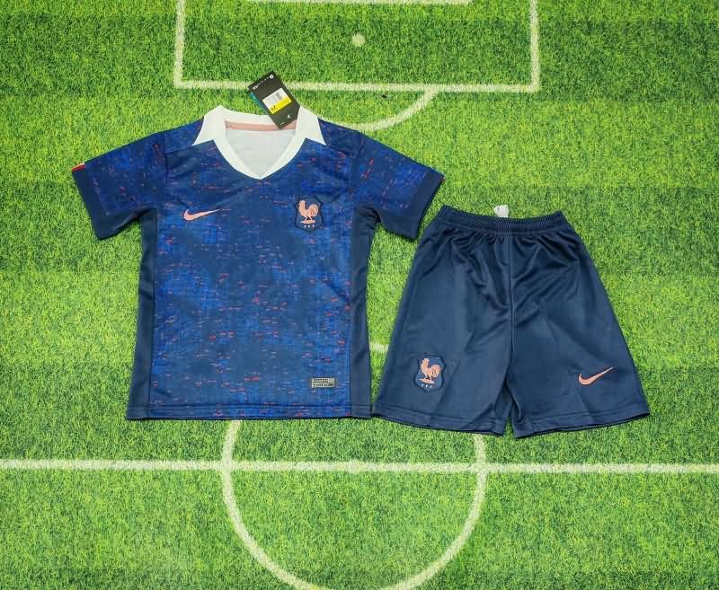 Kids France 2025 Home Soccer Jersey And Shorts