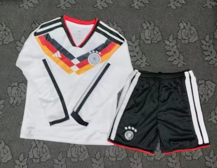 Kids Germany 2026 World Cup Home Long Sleeve Soccer Jersey And Shorts