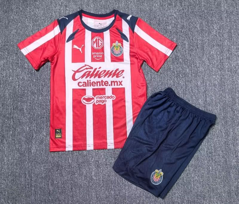 Kids Guadalajara 25/26 Home Soccer Jersey And Shorts