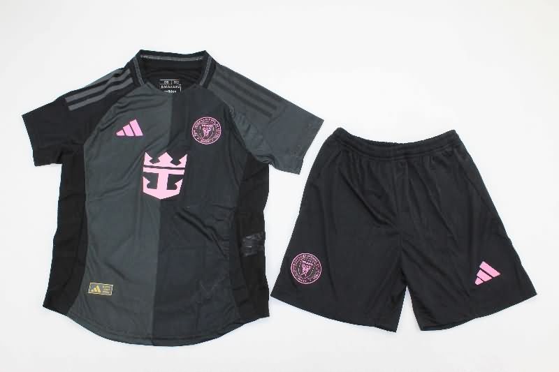 Kids Inter Miami 2025 Away Soccer Jersey And Shorts (Player)
