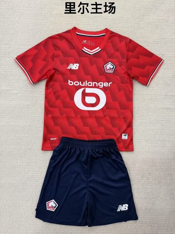 Kids Lille 25/26 Home Soccer Jersey And Shorts