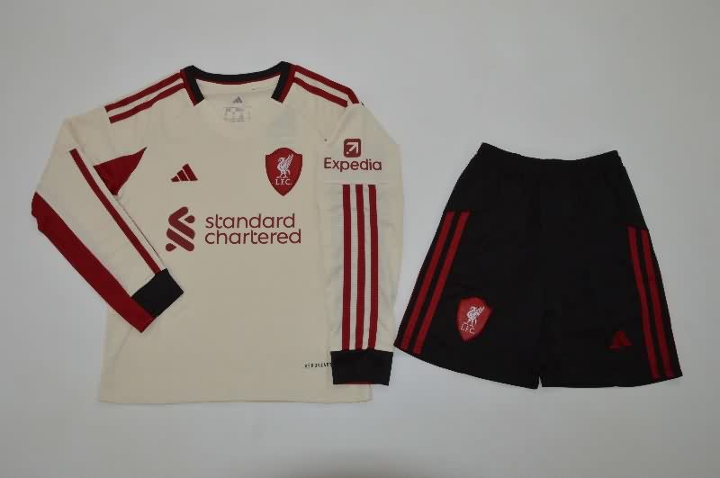 Kids Liverpool 25/26 Away Long Sleeve Soccer Jersey And Shorts