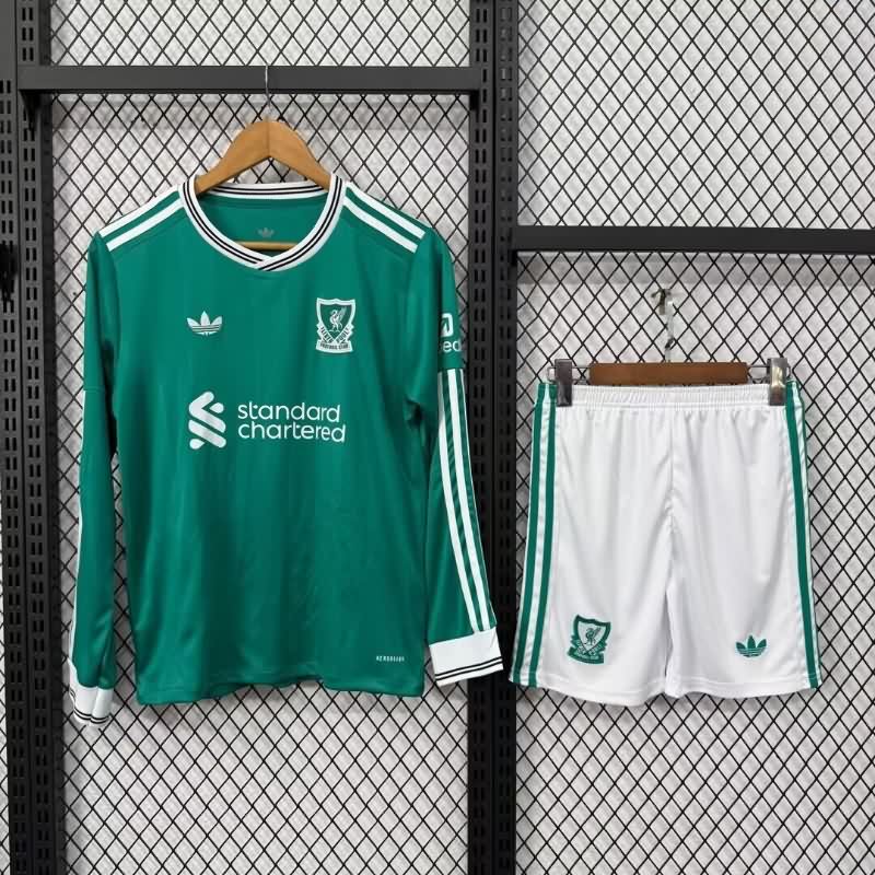 Kids Liverpool 25/26 Third Long Sleeve Soccer Jersey And Shorts