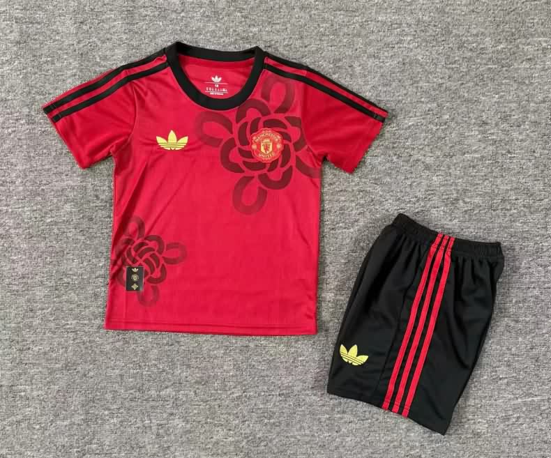 Kids Manchester United 25/26 Special Soccer Jersey And Shorts 02