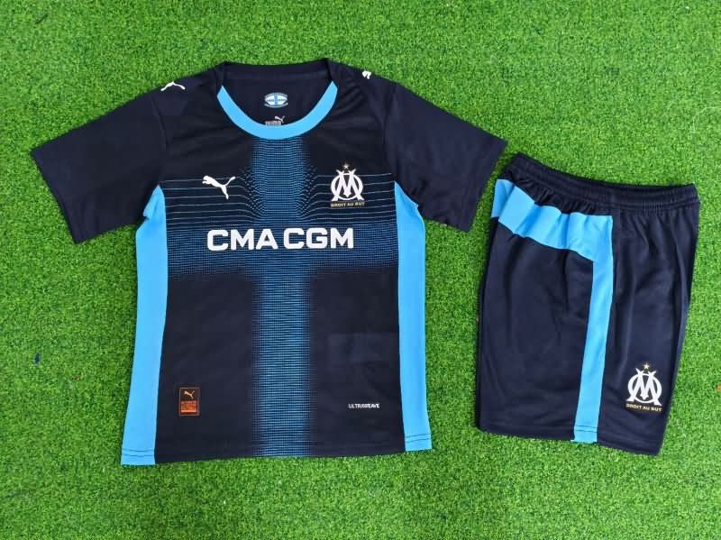 Kids Marseilles 25/26 Away Soccer Jersey And Shorts (Player)