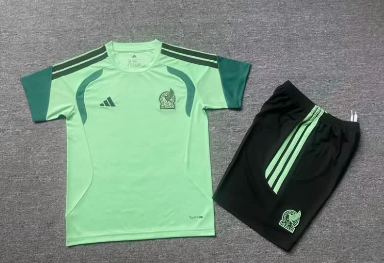 Kids Mexico 2026 Training Soccer Jersey And Shorts 02