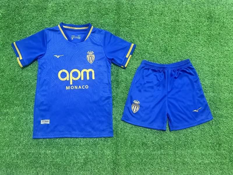 Kids Monaco 25/26 Away Soccer Jersey And Shorts