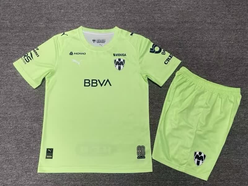 Kids Monterrey 25/26 Goalkeeper Green Soccer Jersey And Shorts