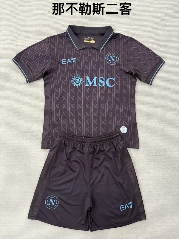 Kids Napoli 25/26 Third Soccer Jersey And Shorts