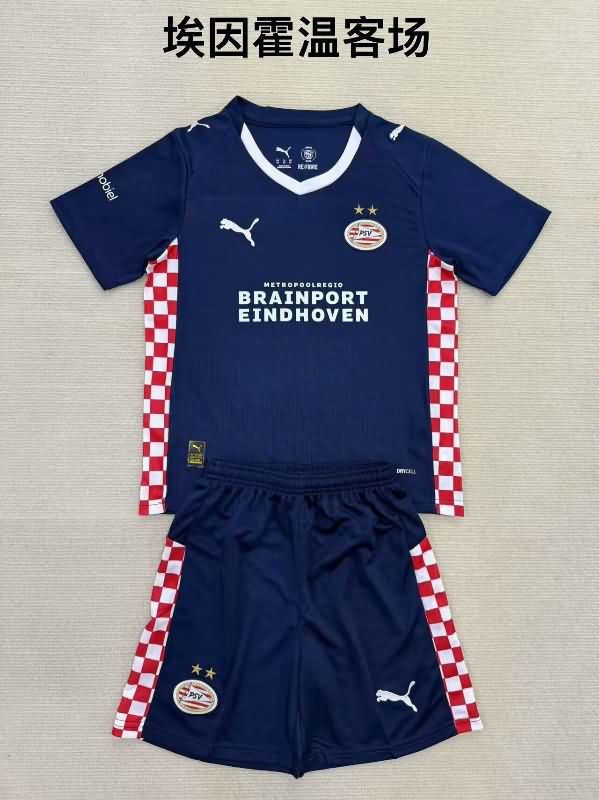 Kids PSV Eindhoven 25/26 Away Soccer Jersey And Shorts