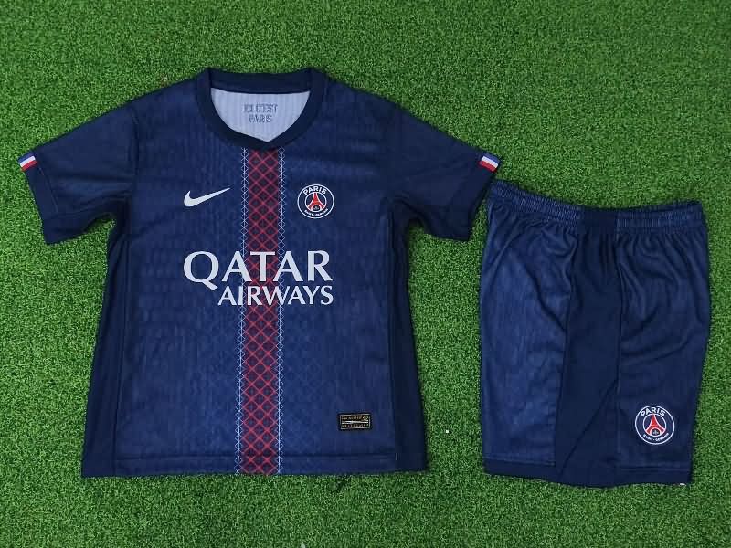 Kids Paris St German 25/26 Home Soccer Jersey And Shorts (Player)