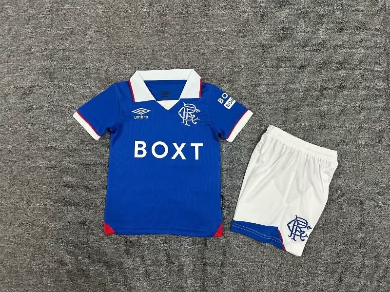 Kids Rangers 25/26 Home Soccer Jersey And Shorts
