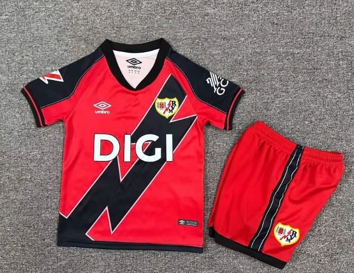 Kids Rayo Vallecano 25/26 Away Soccer Jersey And Shorts