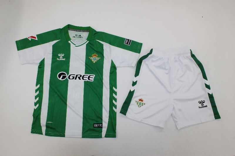 Kids Real Betis 25/26 Home Soccer Jersey And Shorts