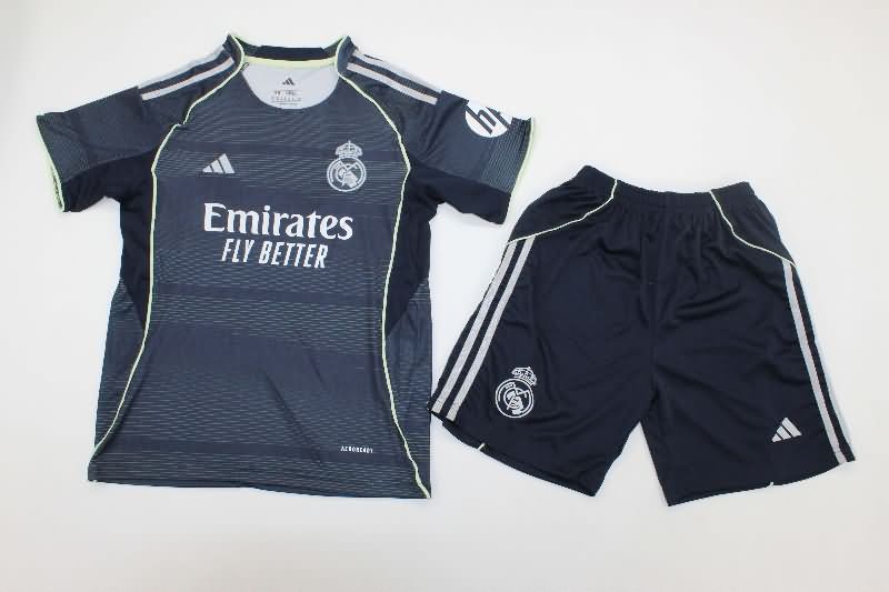 Kids Real Madrid 25/26 Away Soccer Jersey And Shorts