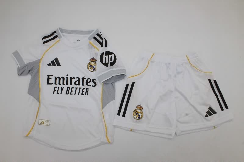Kids Real Madrid 25/26 Home Soccer Jersey And Shorts (Player)