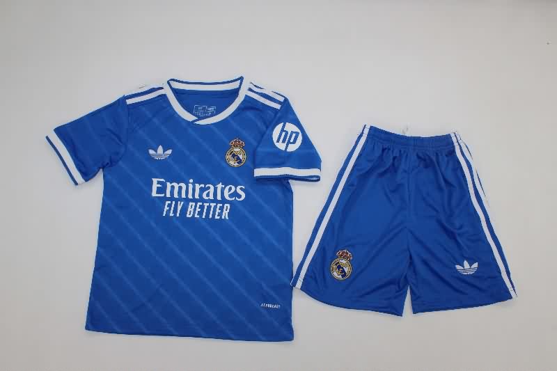 Kids Real Madrid 25/26 Third Soccer Jersey And Shorts