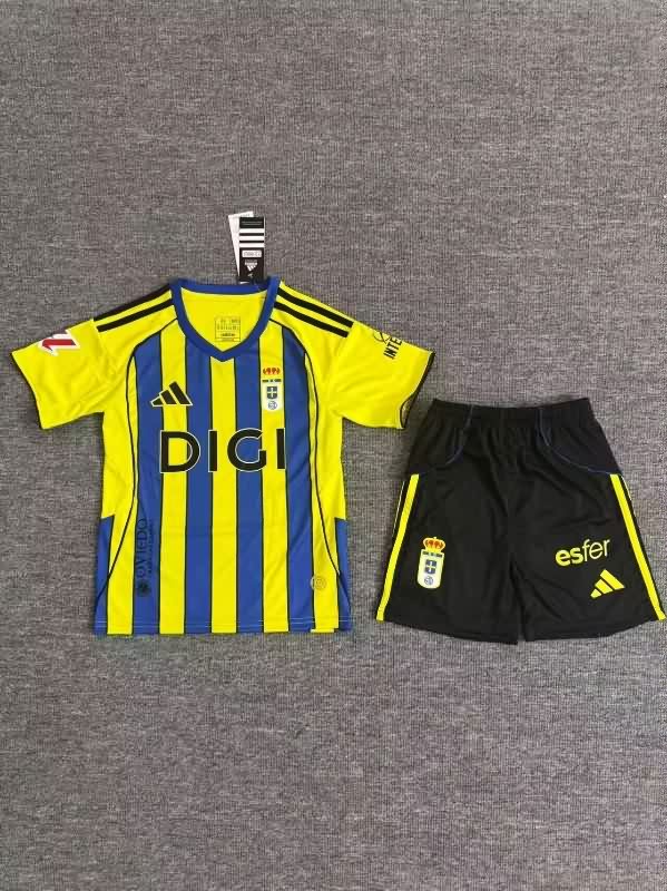 Kids Real Oviedo 25/26 Away Soccer Jersey And Shorts