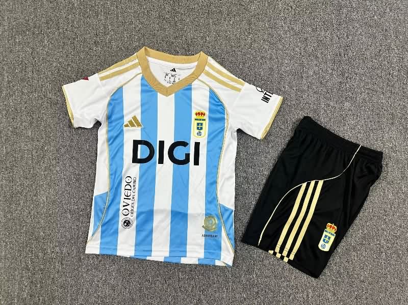 Kids Real Oviedo 25/26 Third Soccer Jersey And Shorts