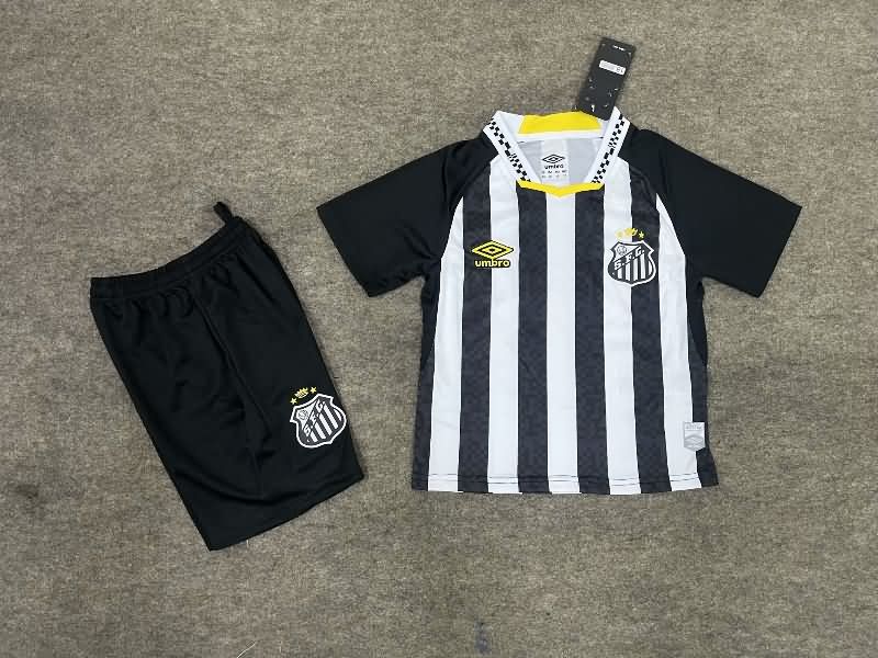 Kids Santos 2025 Away Soccer Jersey And Shorts
