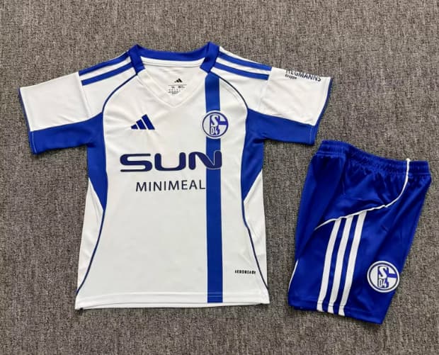 Kids Schalke 04 25/26 Away Soccer Jersey And Shorts