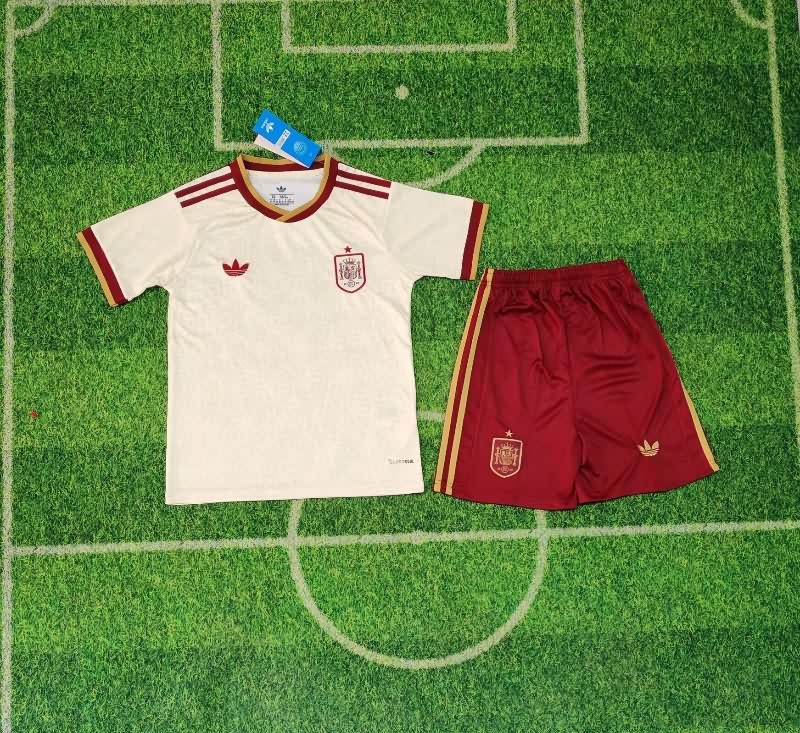 Kids Spain 2026 World Cup Away Soccer Jersey And Shorts