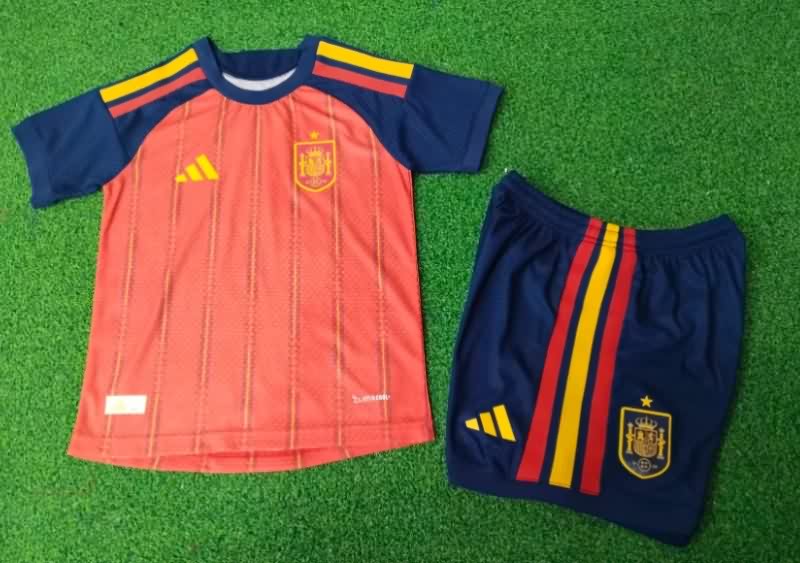 Kids Spain 2026 World Cup Home Soccer Jersey And Shorts (Player)